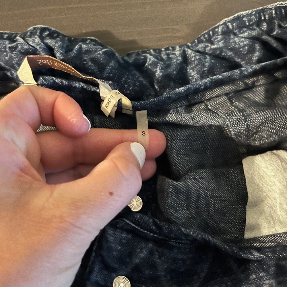 Soft Surroundings Button Down Raw Hem Denim Midi … - image 6